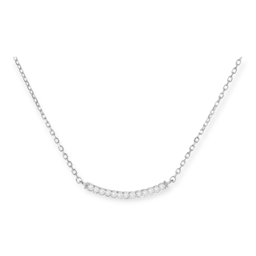 Natale Rose Mini Diamond Curved Bar Necklace  3