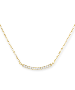 Natale Rose Mini Diamond Curved Bar Necklace  4
