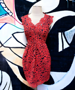 Shoshanna Lace Dress in Red