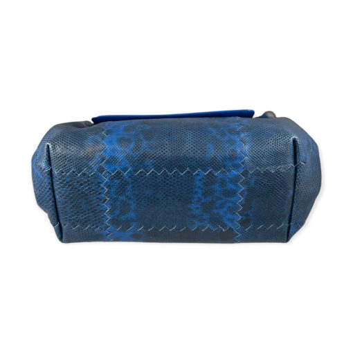 Bottega Veneta Python Accordion Flap Bag in Blue 6