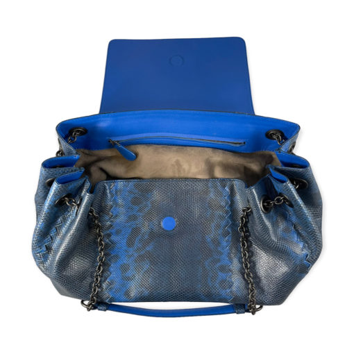 Bottega Veneta Python Accordion Flap Bag in Blue 7