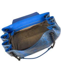 Bottega Veneta Python Accordion Flap Bag in Blue 17