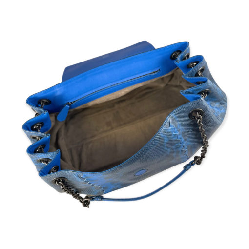 Bottega Veneta Python Accordion Flap Bag in Blue 8