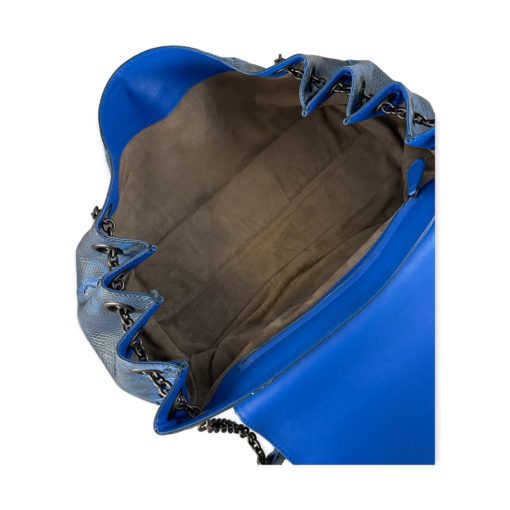 Bottega Veneta Python Accordion Flap Bag in Blue 9