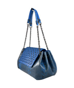 Bottega Veneta Python Accordion Flap Bag in Blue 11
