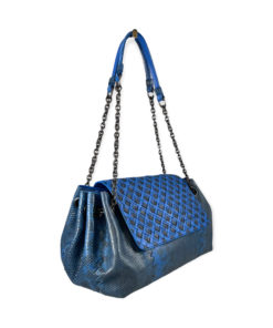 Bottega Veneta Python Accordion Flap Bag in Blue 13
