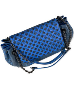 Bottega Veneta Python Accordion Flap Bag in Blue 14