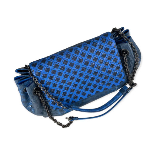 Bottega Veneta Python Accordion Flap Bag in Blue 5