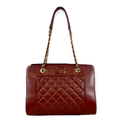 Chanel Shopping Tote in Burgundy 2