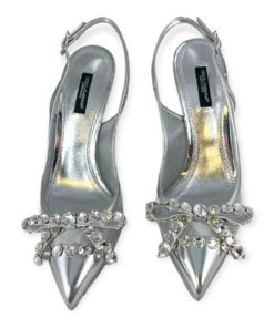 Dolce & Gabbana Crystal Bow Slingback in Silver 10