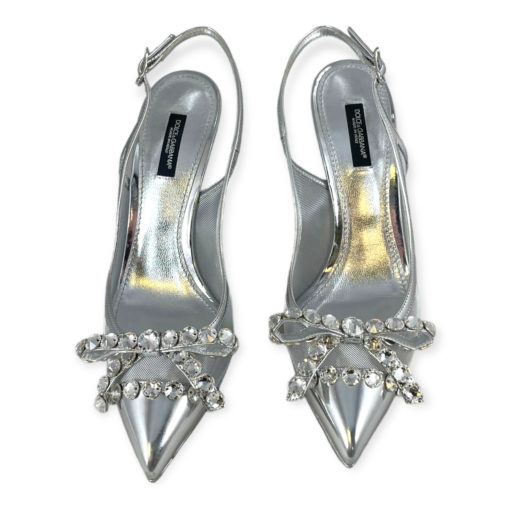 Dolce & Gabbana Crystal Bow Slingback in Silver 4