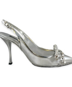 Dolce & Gabbana Crystal Bow Slingback in Silver 9