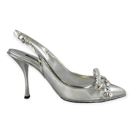 Dolce & Gabbana Crystal Bow Slingback in Silver 3