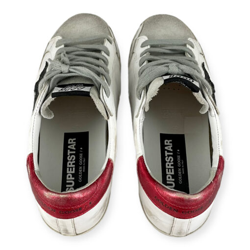 Golden Goose Super Star Sneakers in White & Red 5