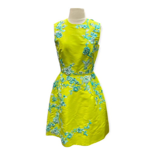 Monique Lhuillier Embroidered Dress in in Lime 2