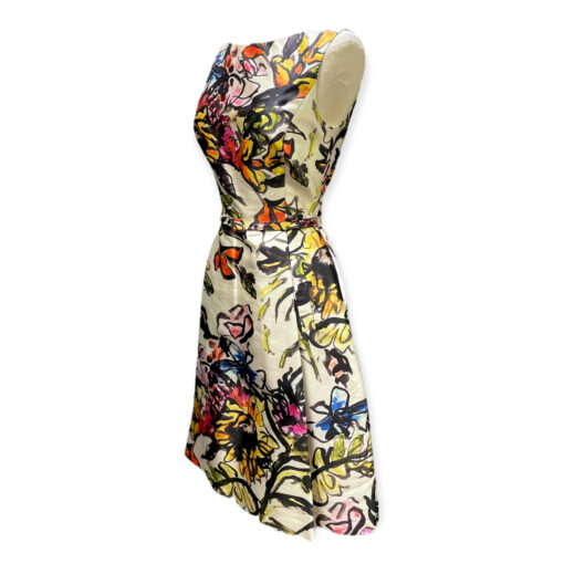 Oscar De La Renta Abstract Floral Dress in Ivory 4