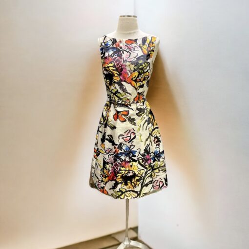 Size 4 | Oscar De La Renta Abstract Floral Dress