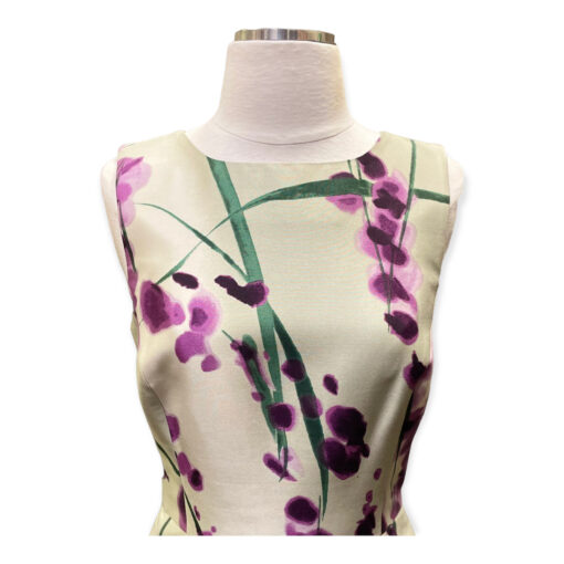 Oscar De La Renta Floral Dress in Purple & Green 2