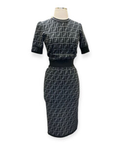 Fendi FF Top + Skirt Set in Gray Black Size Small 13