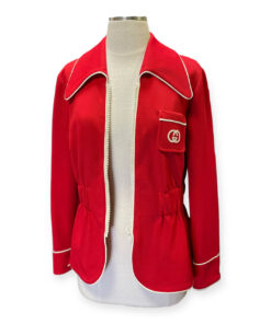 Gucci Interlocking G Jersey Jacket in Red White 16