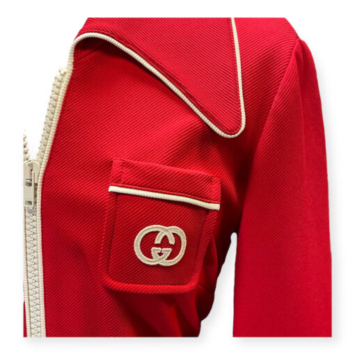 Gucci Interlocking G Jersey Jacket in Red White 1