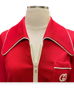 Gucci Interlocking G Jersey Jacket in Red White 11