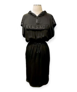 Versace Logo Hooded Dress in Black 11