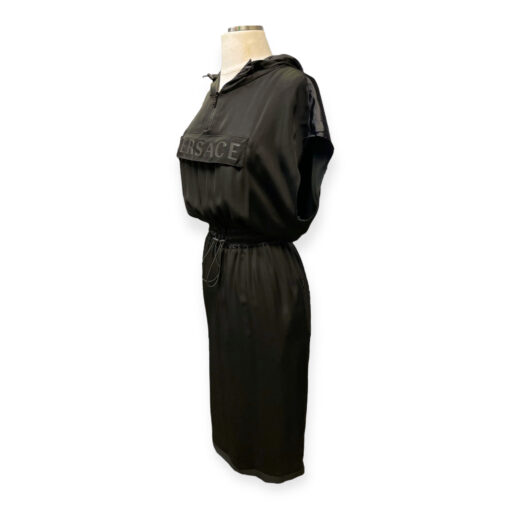 Versace Logo Hooded Dress in Black 4