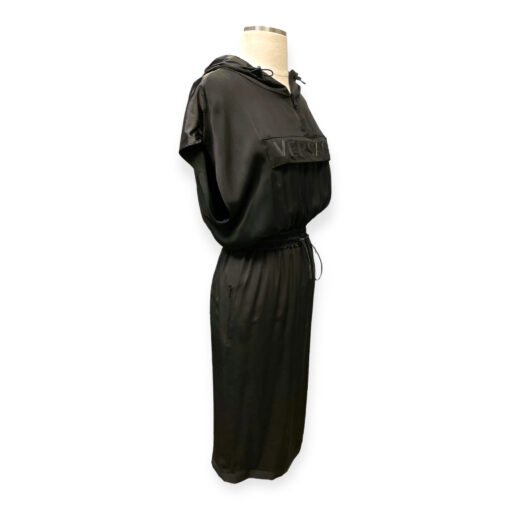 Versace Logo Hooded Dress in Black 6