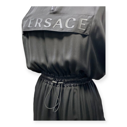 Versace Logo Hooded Dress in Black 1