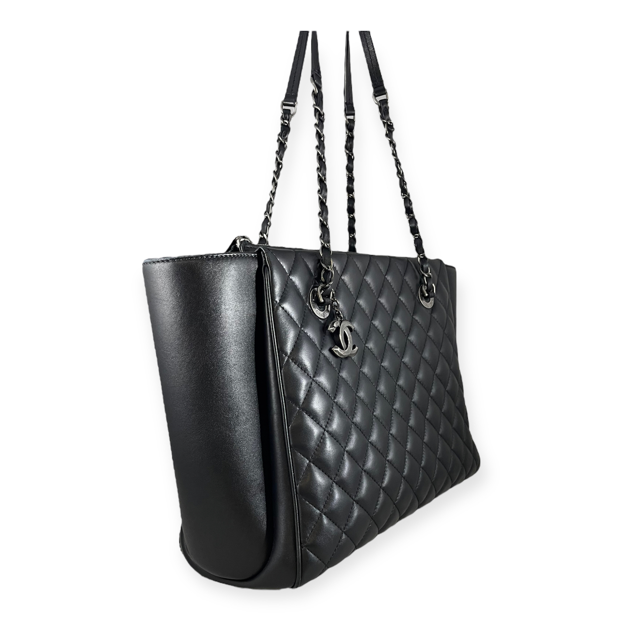 Chanel Quilted Shopping Tote in Black | MTYCI