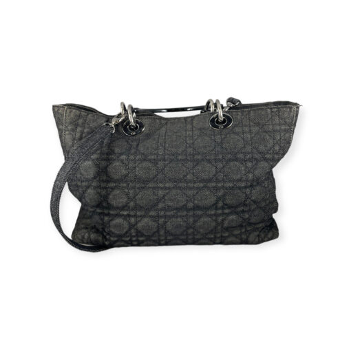 Dior Cannage Quilted Lady Dior Bag in Black Denim 4