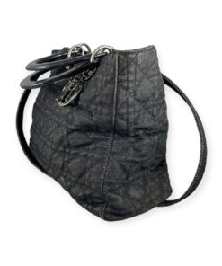 Dior Cannage Quilted Lady Dior Bag in Black Denim 9
