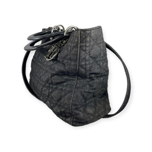 Dior Cannage Quilted Lady Dior Bag in Black Denim 2