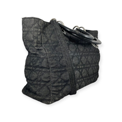 Dior Cannage Quilted Lady Dior Bag in Black Denim 3