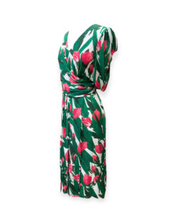 Carolina Herrera Tulip Dress in Green Pink 10 10