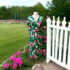 Size 10 | Carolina Herrera Tulip Dress in Green and Pink