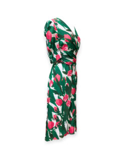 Carolina Herrera Tulip Dress in Green Pink 10 11
