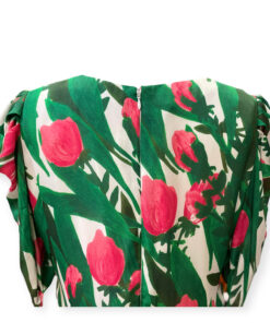 Carolina Herrera Tulip Dress in Green Pink 10 12