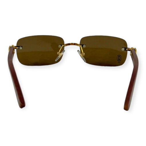 Cartier Paris 140 Wood Gold Sunglasses 4
