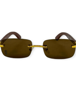 Cartier Paris 140 Wood Gold Sunglasses 12