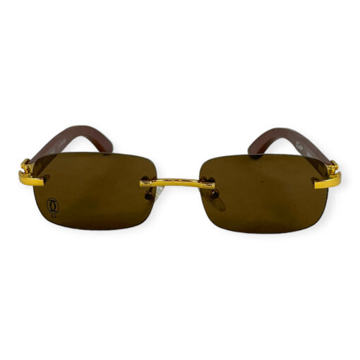 Cartier Paris 140 Wood Gold Sunglasses 1