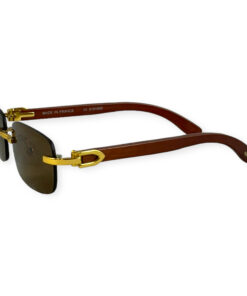 Cartier Paris 140 Wood Gold Sunglasses 13