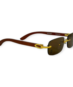 Cartier Paris 140 Wood Gold Sunglasses 14
