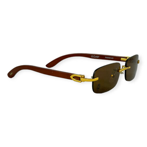 Cartier Paris 140 Wood Gold Sunglasses 3