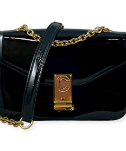 Celine C Bag Medium in Black Patent Leather 12