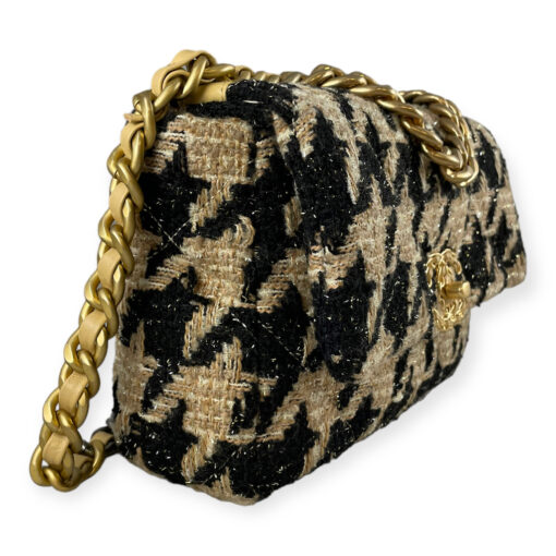 Chanel 19 Houndstooth Beige Tweed Flap Bag 4