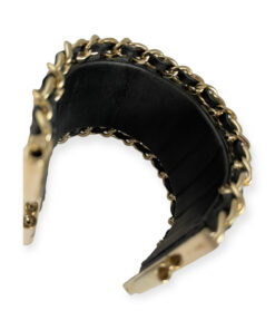 Chanel Chain Around CC Leather Cuff Bracelet in Black 15