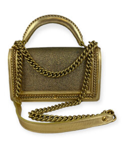 Chanel Galuchat Stingray Top Handle Boy Bag in Gold 18