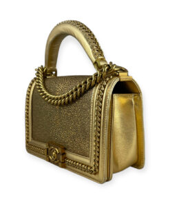 Chanel Galuchat Stingray Top Handle Boy Bag in Gold 15